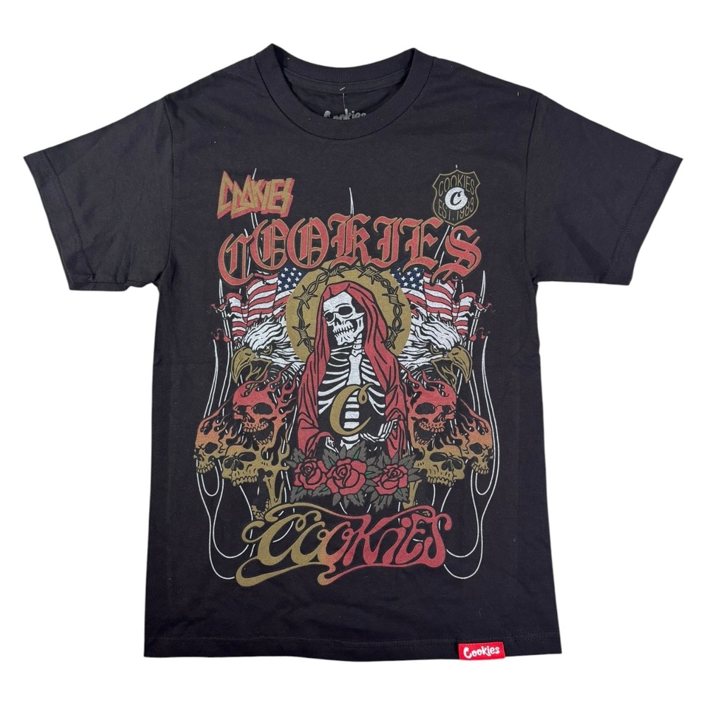 Cookies Highway Tee Shirt Mens Small Black Short Sleeve Patriotic Graphic Print